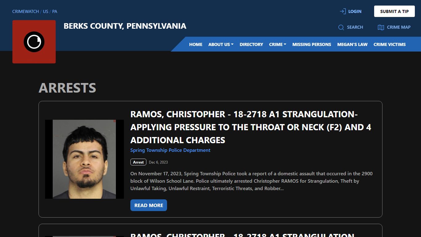 Arrests for Berks County, Pennsylvania | CRIMEWATCH